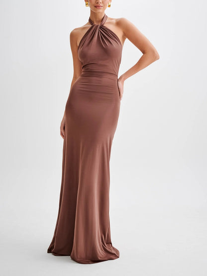 Sophie | Halter Maxi Jurk met Open Rug voor Dames 5