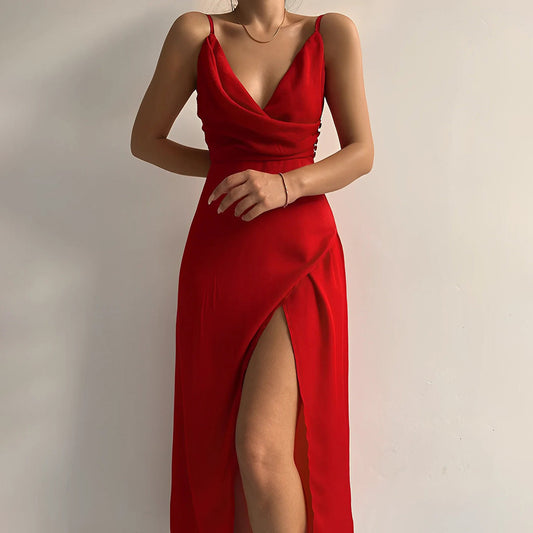 Sophie | Lange Jurk Dames met Hoge Split voor Feestelijke Kleding 0
