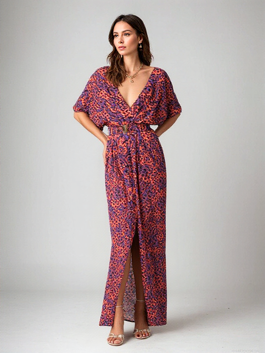 Sophie | Lange Zomerjurk Dames met Hoge Split en Boho Stijl 0
