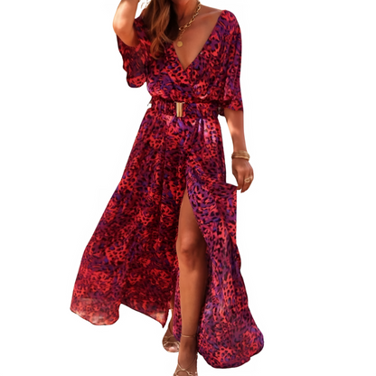 Sophie | Lange Zomerjurk Dames met Hoge Split en Boho Stijl 4