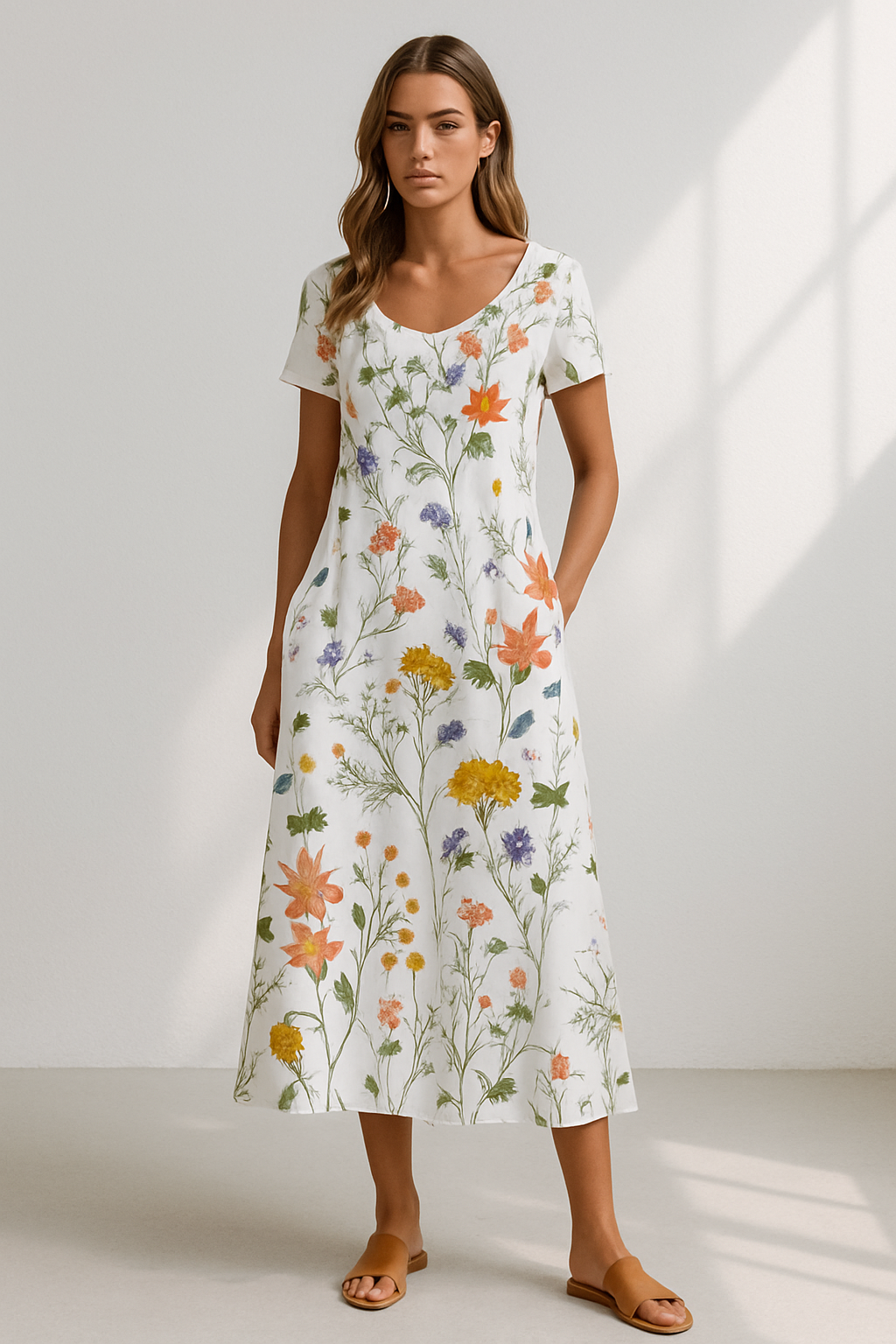 Sophie | Lichte Zomerjurk met Korte Mouwen en Bloemenprint voor Dames 0