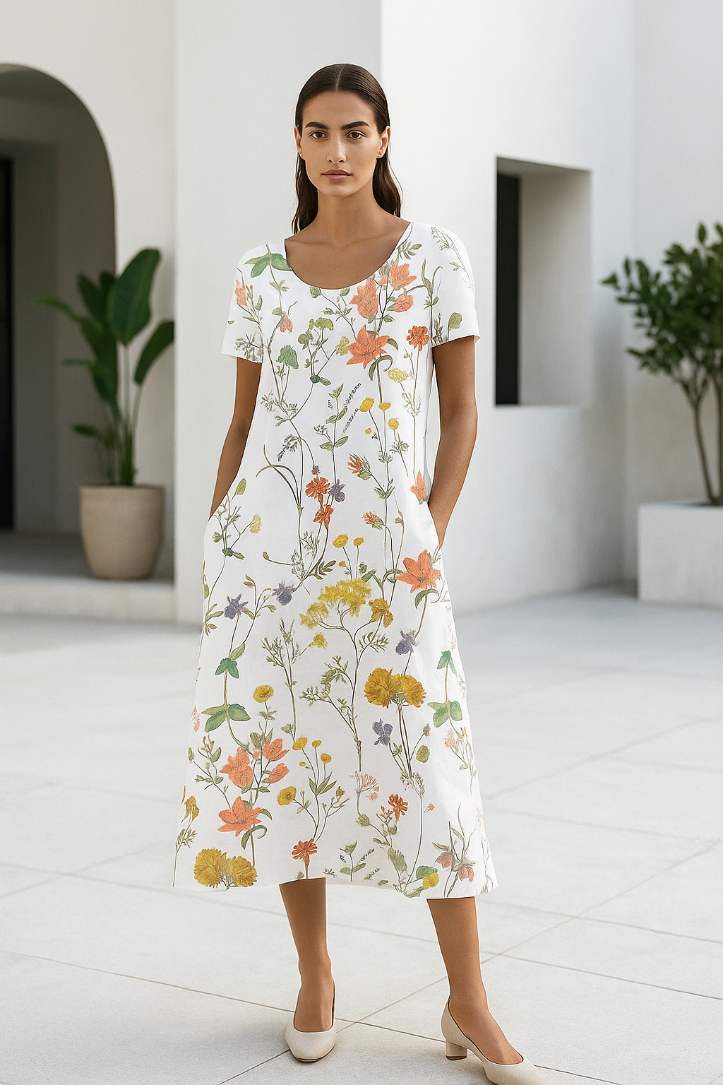 Sophie | Lichte Zomerjurk met Korte Mouwen en Bloemenprint voor Dames 1