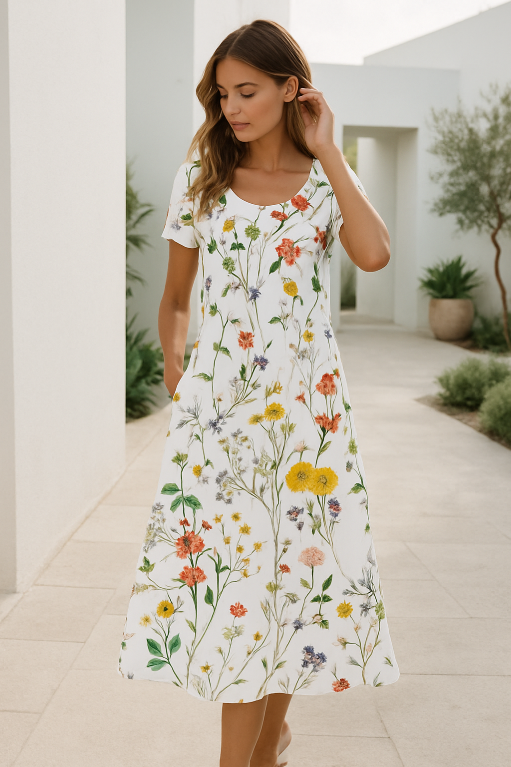 Sophie | Lichte Zomerjurk met Korte Mouwen en Bloemenprint voor Dames 2
