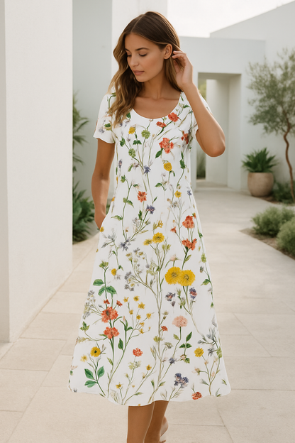 Sophie | Lichte Zomerjurk met Korte Mouwen en Bloemenprint voor Dames 2