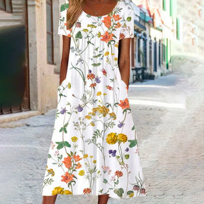 Sophie | Lichte Zomerjurk met Korte Mouwen en Bloemenprint voor Dames 3