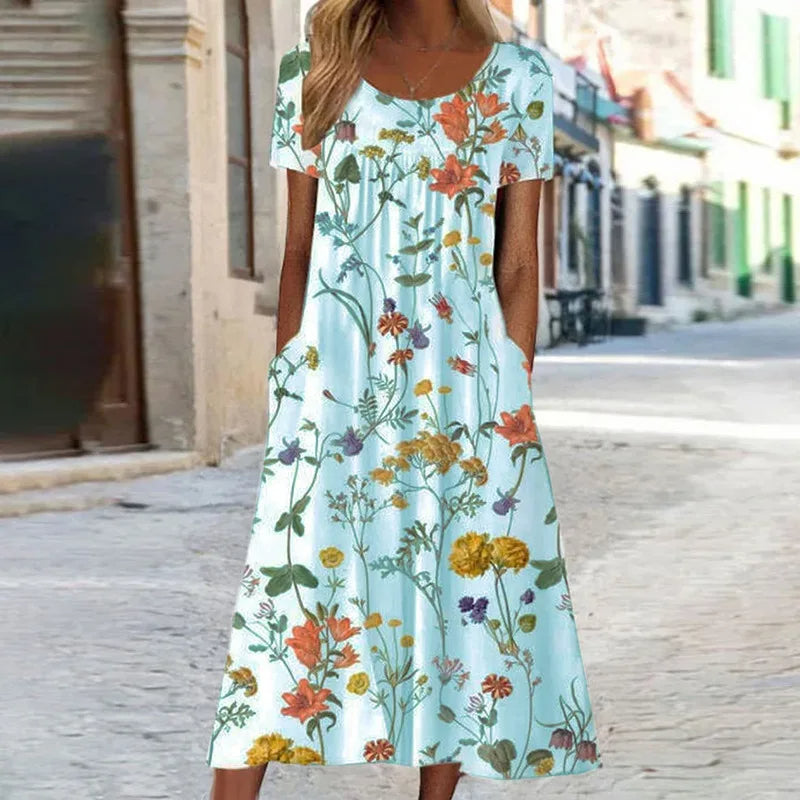 Sophie | Lichte Zomerjurk met Korte Mouwen en Bloemenprint voor Dames 5