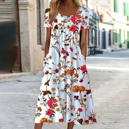 Sophie | Lichte Zomerjurk met Korte Mouwen en Bloemenprint voor Dames 6