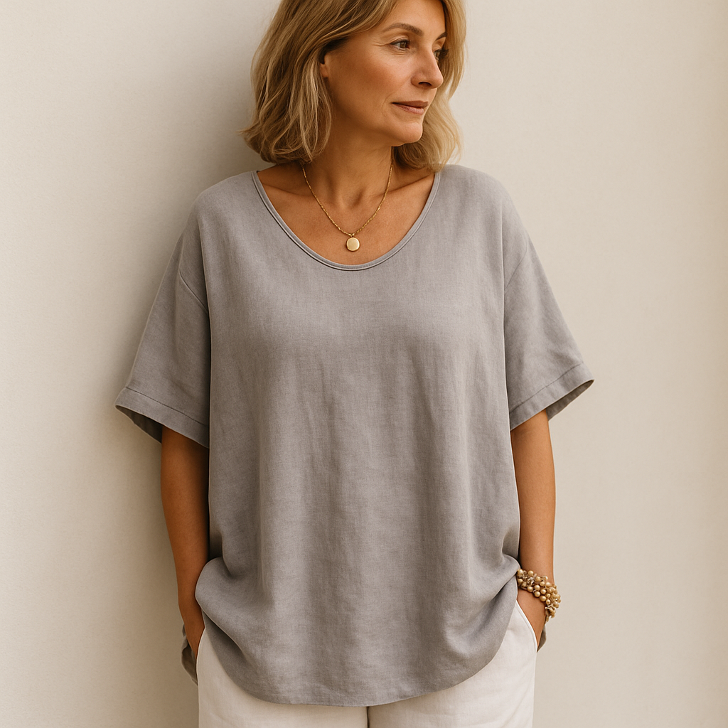 Sophie | Losvallende Dames Top met Ronde Hals en Ruime Mouwen 1