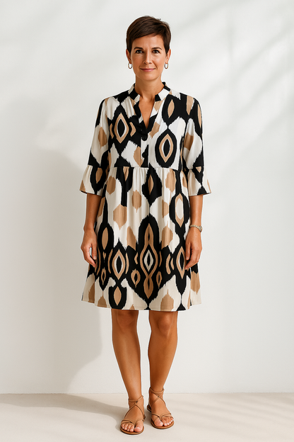 Sophie | Luchtige Zomerjurk met Abstracte Print voor Dames 0