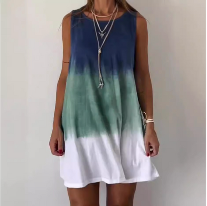 Sophie | Mouwloze A-lijn Zomerjurk met Tie-Dye Effect voor Dames 1