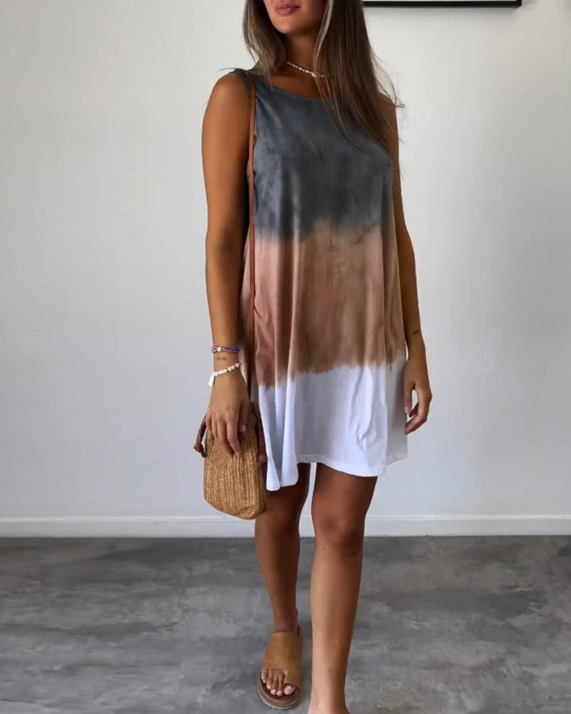 Sophie | Mouwloze A-lijn Zomerjurk met Tie-Dye Effect voor Dames 3