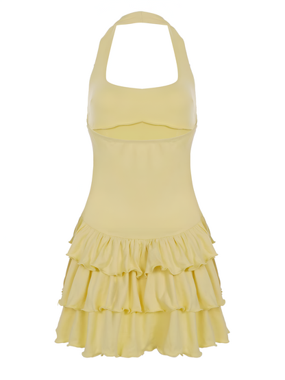 Sophie | Zomerjurk Dames met Gelaagde Ruches en Halterhals voor een Flatterend Silhouet 4