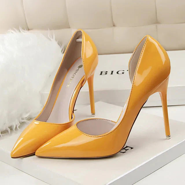 Sophie | Zwarte Stiletto Pumps Dames met Hoge Hak en Open Zijkanten 11