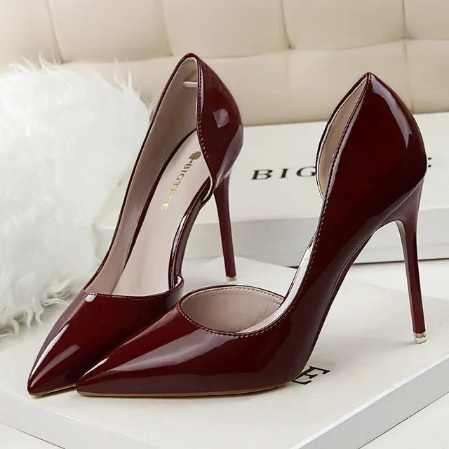 Sophie | Zwarte Stiletto Pumps Dames met Hoge Hak en Open Zijkanten 14