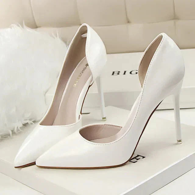 Sophie | Zwarte Stiletto Pumps Dames met Hoge Hak en Open Zijkanten 17