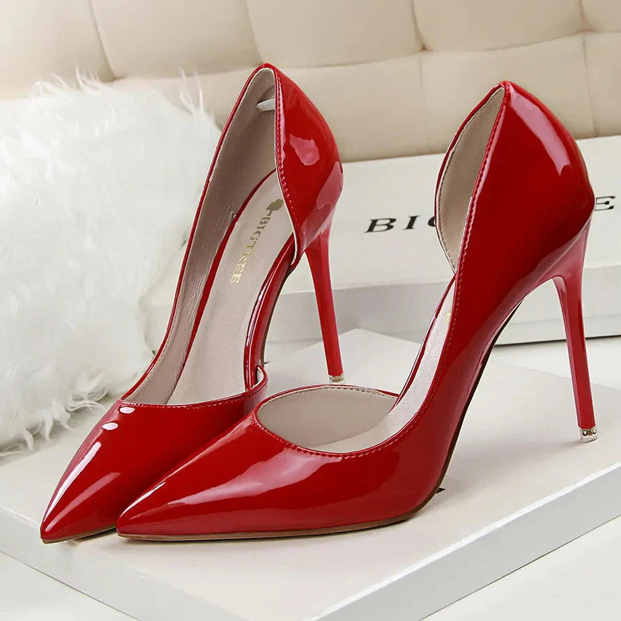 Sophie | Zwarte Stiletto Pumps Dames met Hoge Hak en Open Zijkanten 2