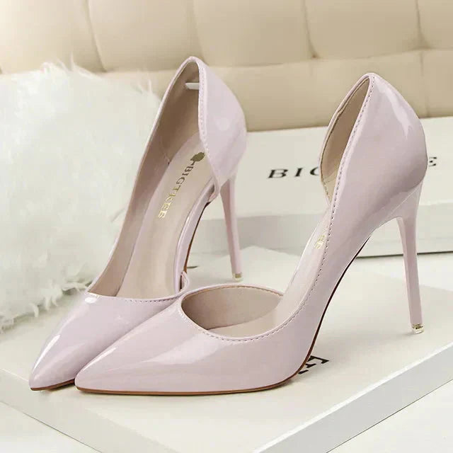 Sophie | Zwarte Stiletto Pumps Dames met Hoge Hak en Open Zijkanten 6