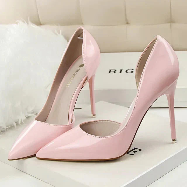 Sophie | Zwarte Stiletto Pumps Dames met Hoge Hak en Open Zijkanten 8