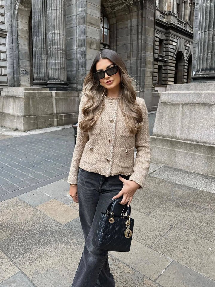 Blazer - Vrouwen - Tweed - Dames Tweed Blazer - Elegant Tweed