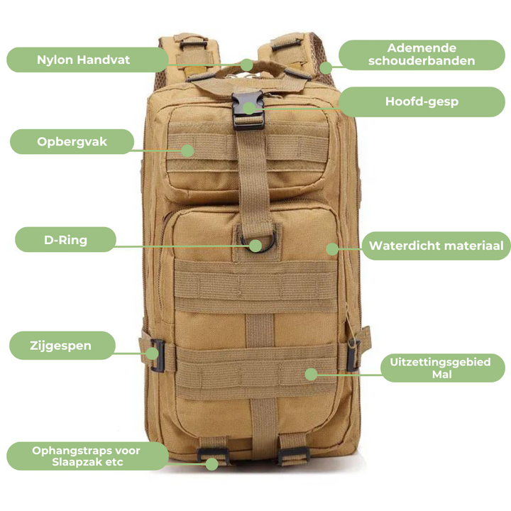Waterdichte tactische rugzak met MOLLE-systeem – SteelVenture ProPack
