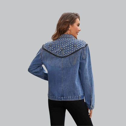 Dames - Denimjasje - Met Pareldetails - Casual Elegantie - ANNA JACK