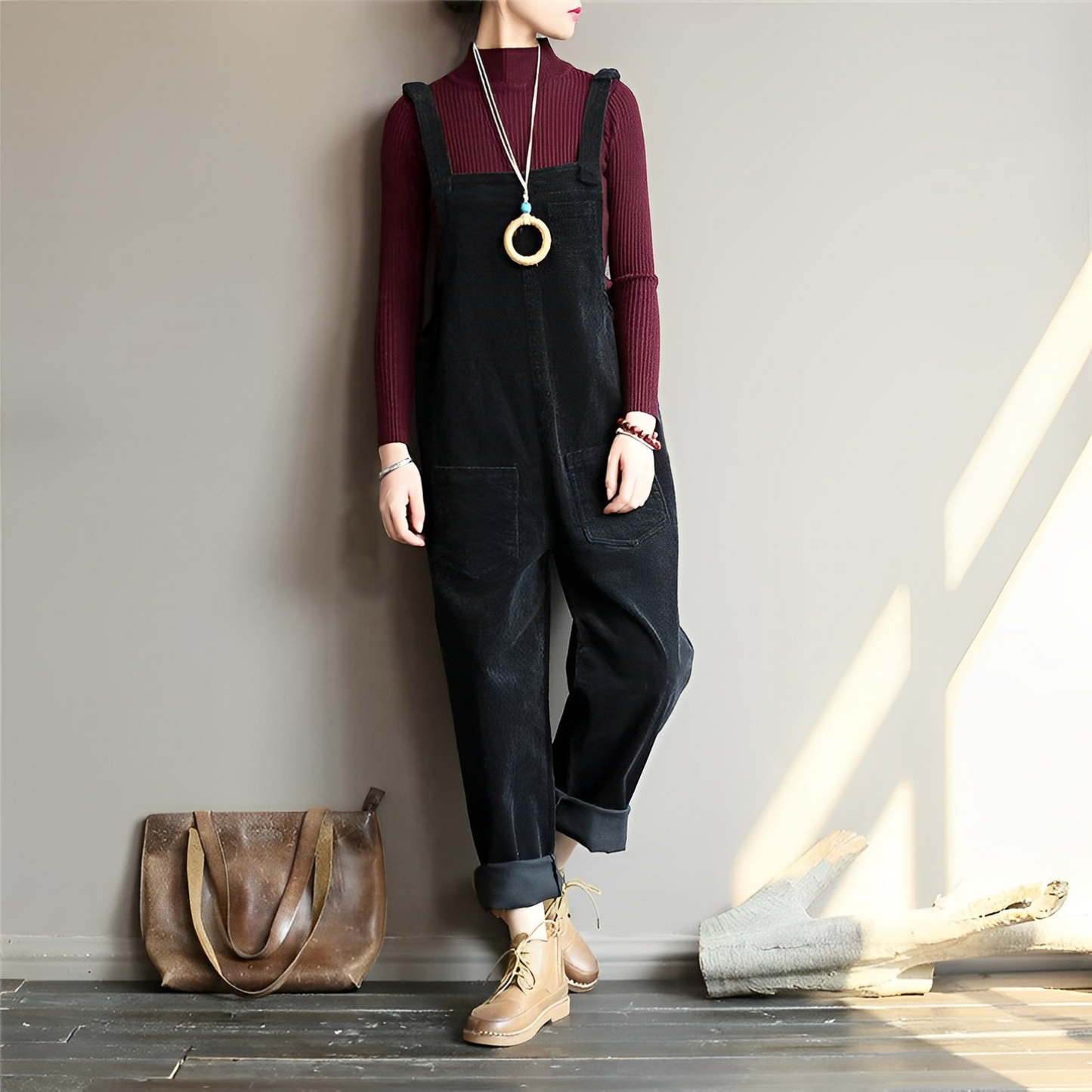 Ribfluwelen dames tuinbroek met relaxte pasvorm – LINA CORD