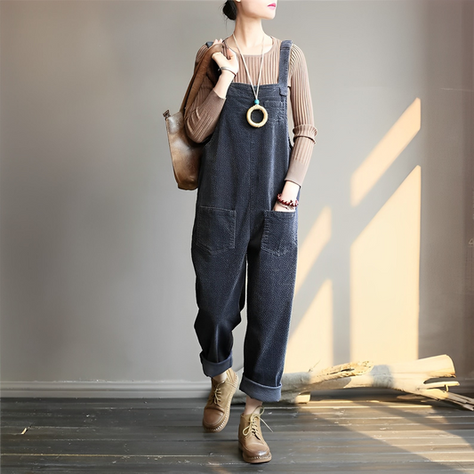 Ribfluwelen dames tuinbroek met relaxte pasvorm – LINA CORD