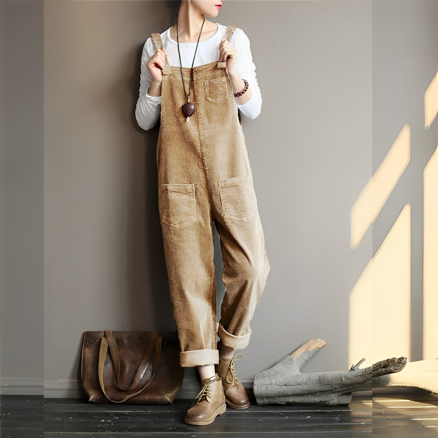 Ribfluwelen dames tuinbroek met relaxte pasvorm – LINA CORD