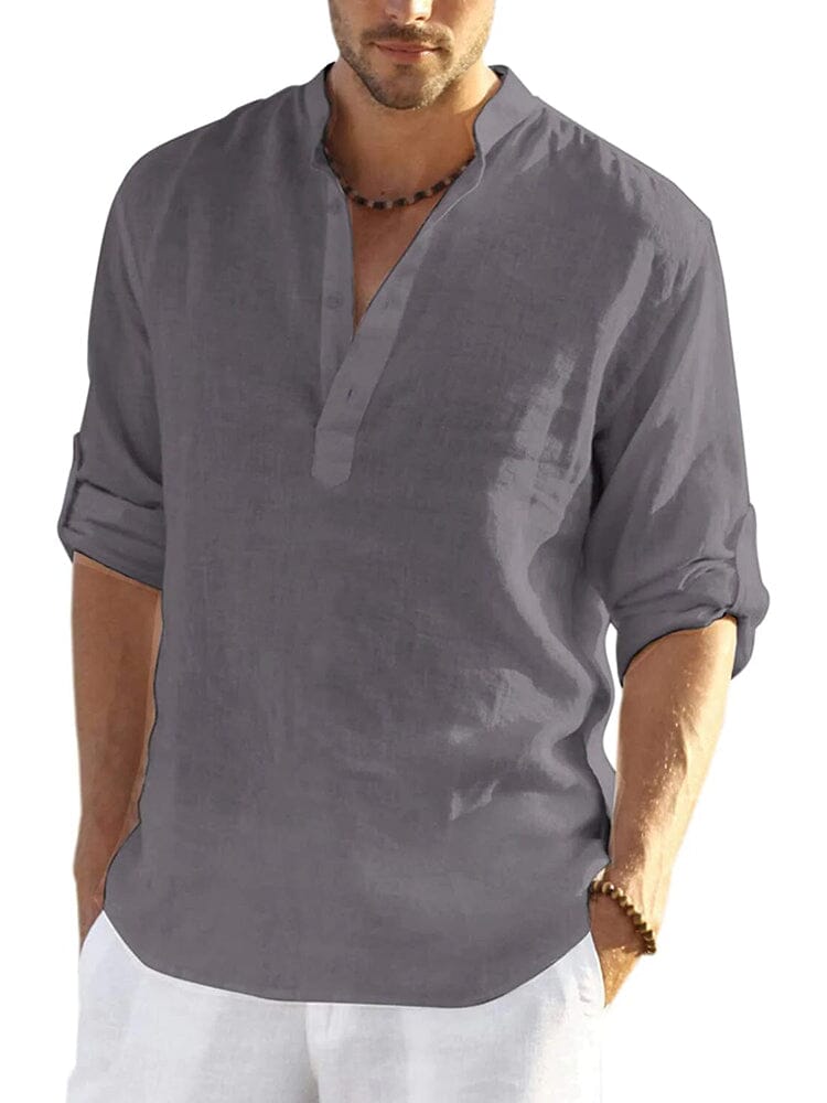 Heren - Ademend T-Shirt - Katoen Linnen Mix - Casual Strandkleding - BREEZE SHIRT