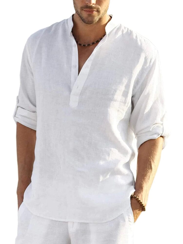 Heren - Casual T-shirt - Ademend Katoen-Linnen - Strand Kleding - Bence Henley