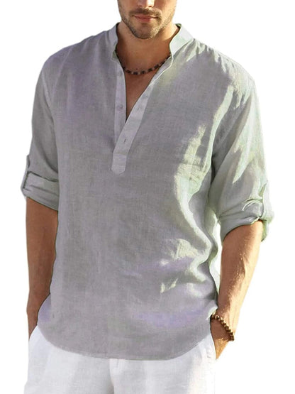 Heren - Casual T-shirt - Ademend Katoen-Linnen - Strand Kleding - Bence Henley