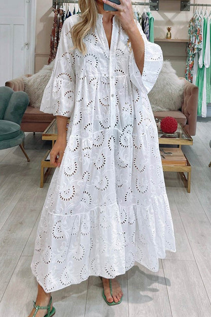 Vrouwen - Maxi Jurk - Ademend Katoen - Zomer Boho Stijl - DERYA EDGE