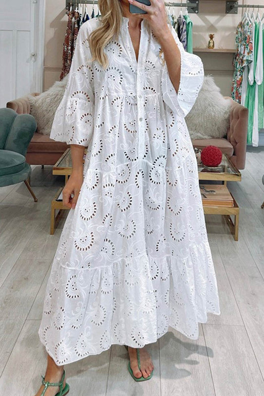 Vrouwen - Maxi Jurk - Ademend Katoen - Zomer Boho Stijl - DERYA EDGE