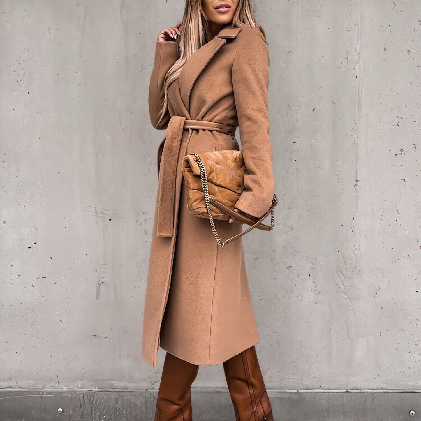 Wollen Mantel - Dames - Verstelbare Riem - Winterjas - LARA