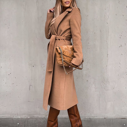 Wollen Mantel - Dames - Verstelbare Riem - Winterjas - LARA