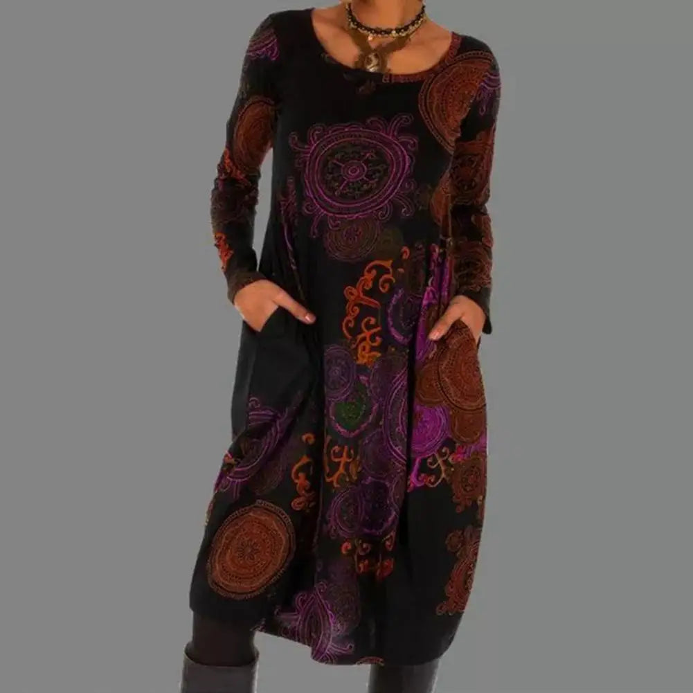 Boho-chic midi-jurk met romantische details – TerraFlair