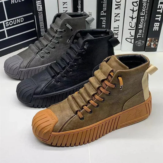 Sneakers - Heren - Leer Comfort - Britse Stijl - Stevige Heren