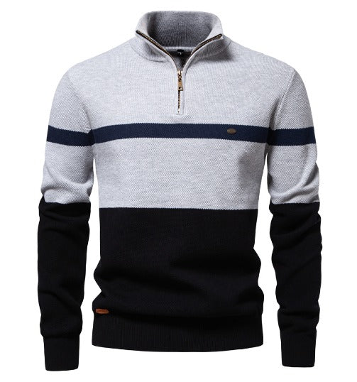 JORDAN - Halve rits trui met trendy colorblock design