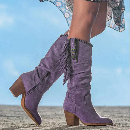 Cowboylaarzen-Dames-Kunstleer-DamesBoot-PuntigeLaars