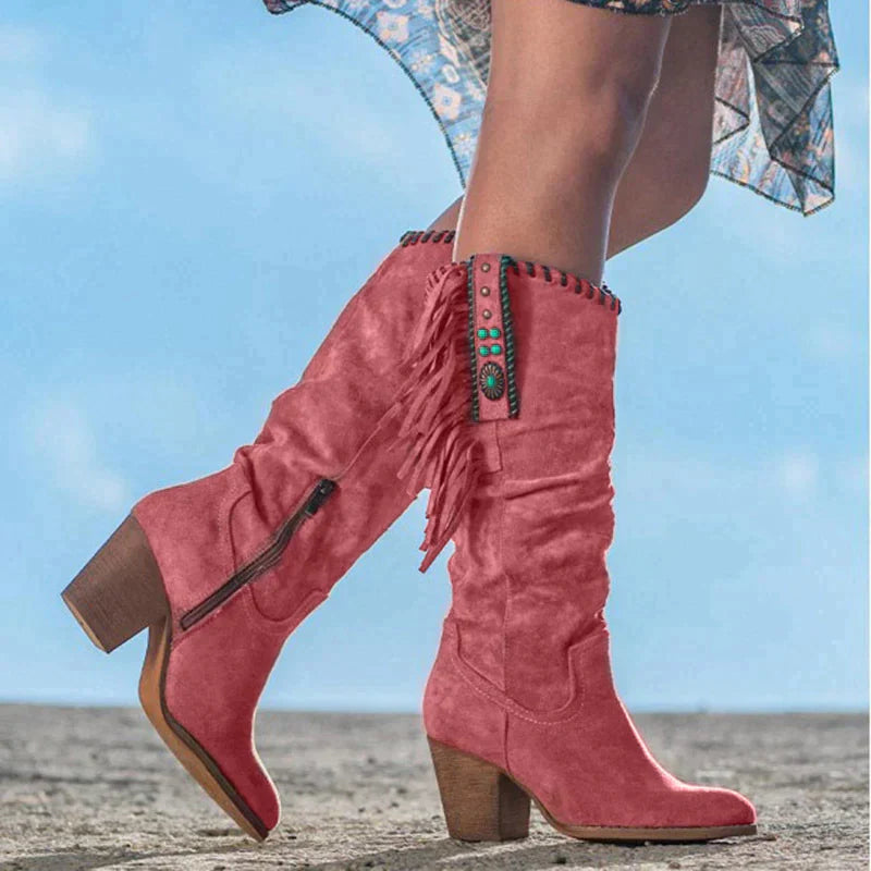 Cowboylaarzen-Dames-Kunstleer-DamesBoot-PuntigeLaars