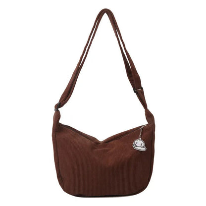 Vrouwen - Corduroy Crossbody Tas - Trendy Dumpling Vorm - Casual Draagtas - MODE TAS