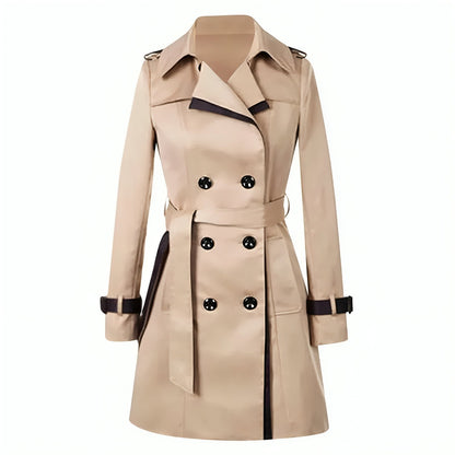 Trenchcoat Dames - Warme Gabardine - Wintermantel - ELARA