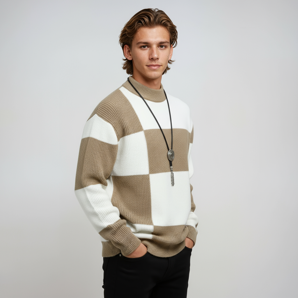 Trui - Heren - Blokpatroon - Moderne Blokpatroon Trui - NOVA