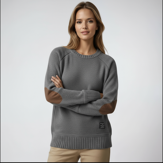 Trui - Dames - Gebreide Trui - Elleboogpatches - Chic Trui