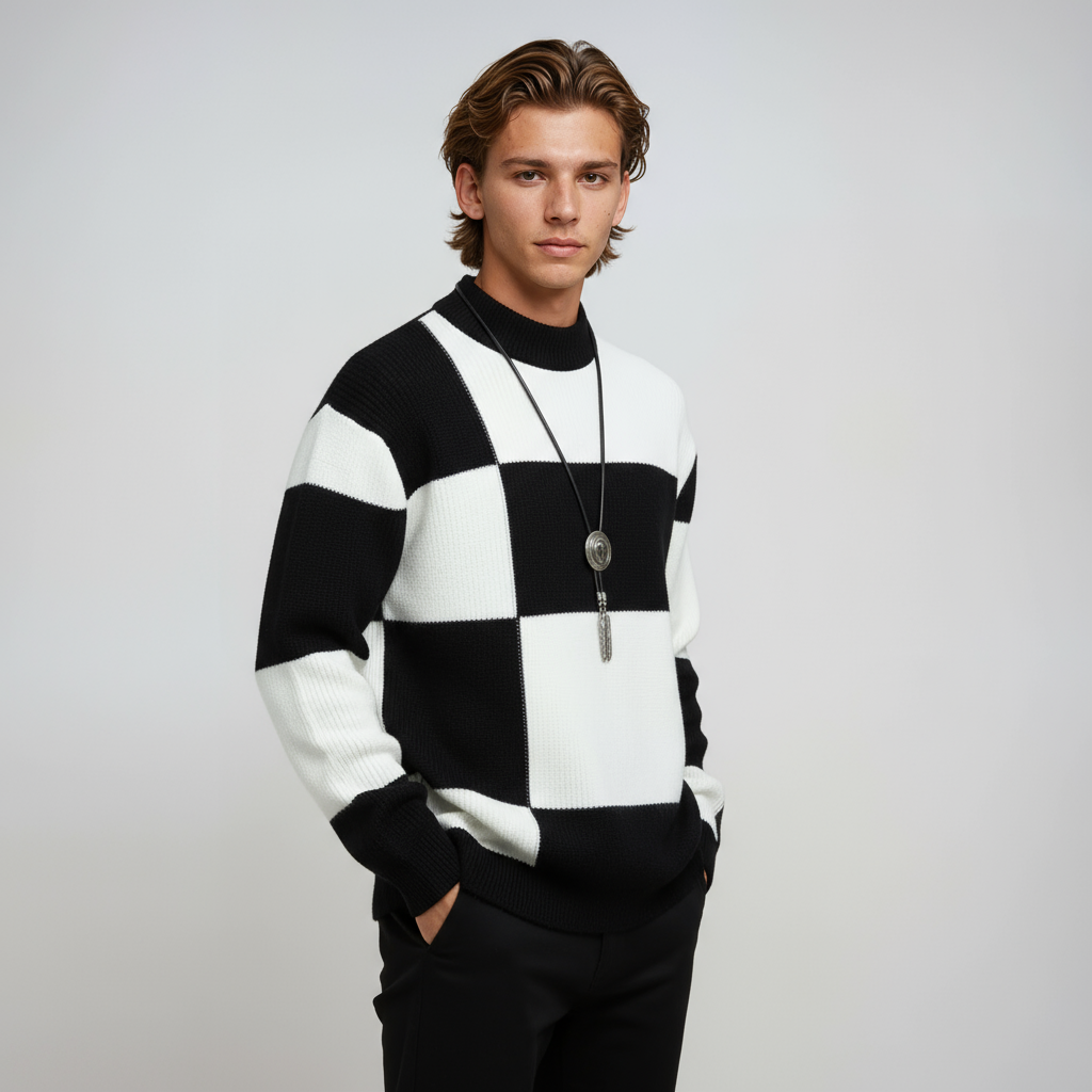 Trui - Heren - Blokpatroon - Moderne Blokpatroon Trui - NOVA