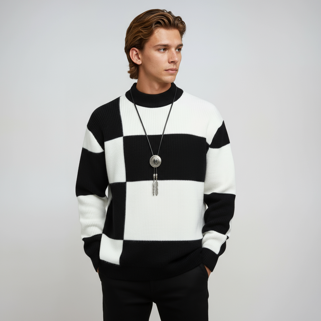 Trui - Heren - Blokpatroon - Moderne Blokpatroon Trui - NOVA