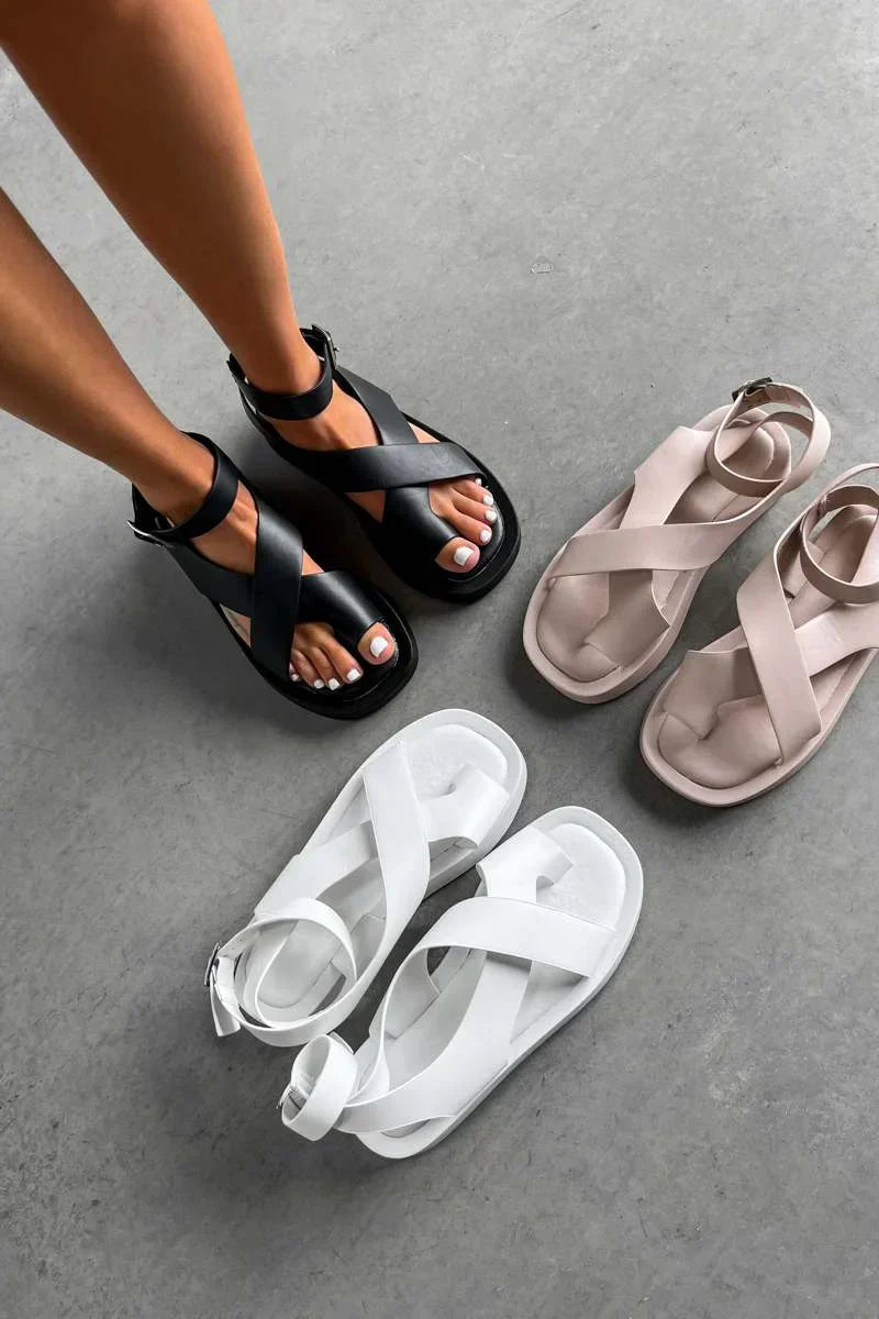 Zoë | Dames Sandalen met Plateauzool en Kruissluiting 8