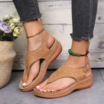Vrouwen - Sleehak Sandalen - Verstelbaar Enkelbandje - Comfortabele Zomer Schoenen - ZOMER STIJL