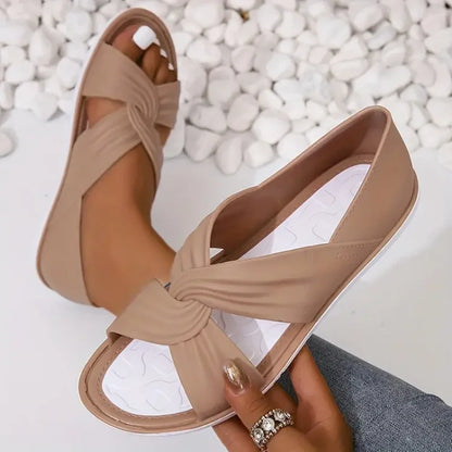 Vrouwen - Knoopontwerp Sandalen - Comfortabele Zomer Slides - Ideale Zomerschoenen - LUCIA