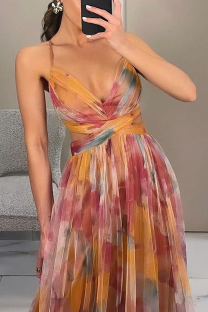 Dames - Maxi Jurk - Vloeiende Chiffon - Zomer Avondkleding - ELEGANTE STIJL
